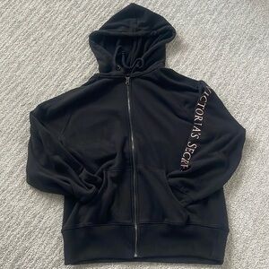 Victoria’s Secret zip up hoodie with logo sleeve and pockets